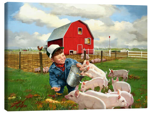 Canvas print Piglet Roundup