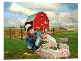 Hartschaumbild Schweinchen Fütterung - Donald Zolan