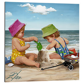 Tableau en aluminium Notre petit château de sable