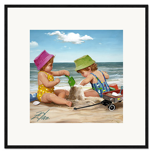 Framed art print Our Little Sandcastle