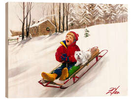 Hout print Downhill Delight