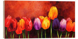 Wood print Tulips