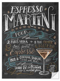 Selvklebende plakat Espresso Martini oppskrift (engelsk)