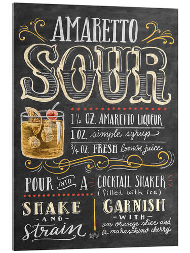 Acrylic print Amaretto Sour recipe