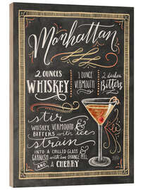 Wood print Manhattan recipe