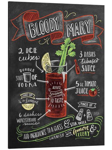 Stampa su alluminio Ricetta Bloody Mary (inglese)