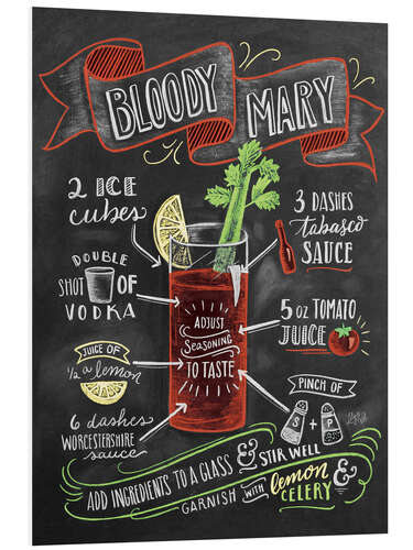 Foam board print Bloody Mary recipe