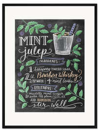 Gerahmter Kunstdruck Mint Julep Rezept (Englisch)