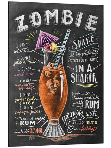 Aluminium print Zombie Cocktail recipe