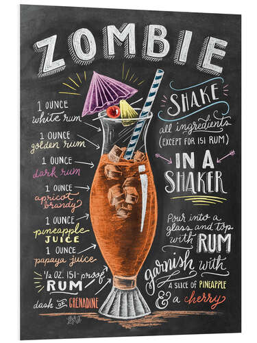 Foam board print Zombie Cocktail recipe