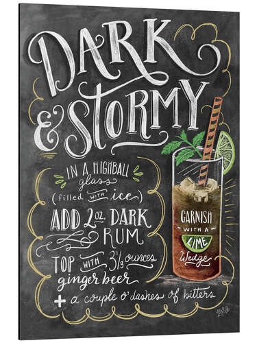 Cuadro de aluminio Receta de Dark 'n' Stormy (inglés)