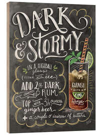 Wood print Dark &amp; Stormy cocktail recipe