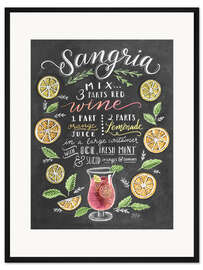 Gerahmter Kunstdruck Sangria Rezept (Englisch)