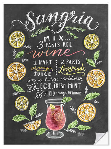 Wall sticker Sangria recipe