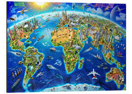 Magnettafel Wahrzeichen der Welt