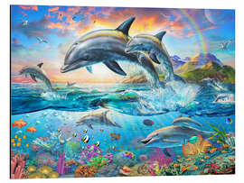 Magnettafel Delfinfamilie