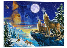 Foam board print Howling Wolves