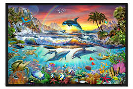 Gerahmter Kunstdruck Paradies-Bucht