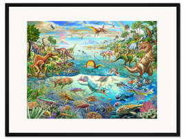 Gerahmter Kunstdruck Prähistorisches Paradies