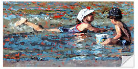 Sticker mural Jouer dans l'eau peu profonde