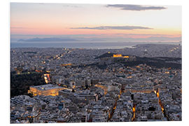 Foam board print Athens at night