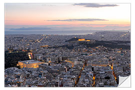 Självhäftande poster Athens at night