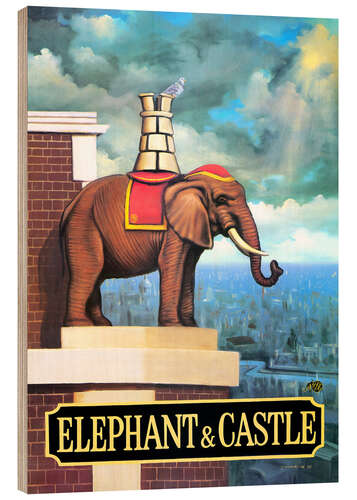 Wood print Elephant Castle