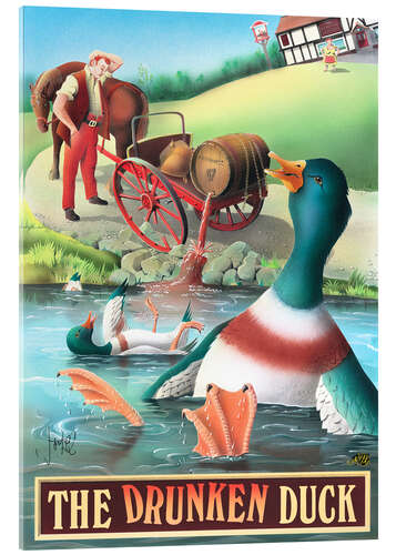 Acrylglasbild Die betrunkene Ente