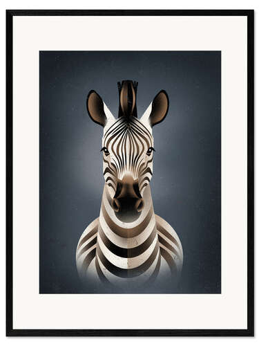 Ingelijste kunstdruk Zebra