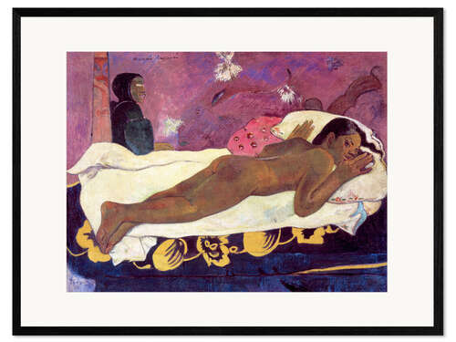 Gerahmter Kunstdruck Manao tupapau (Der Geist der Toten halten Wacht)