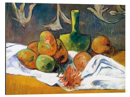 Aluminium print Still Life with Teapot and Fruit