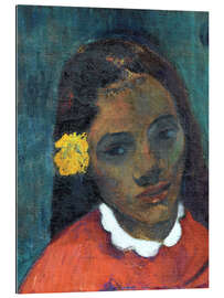 Galleritryck Head of a Tahitian woman listening Flower