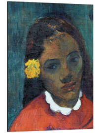 Magnettafel Kopf einer tahitianischen Frau, die hörende Blume