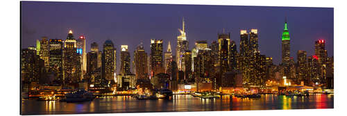 Aluminium print Illuminated night skyline, New York