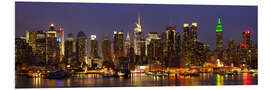 Foam board print Illuminated night skyline, New York