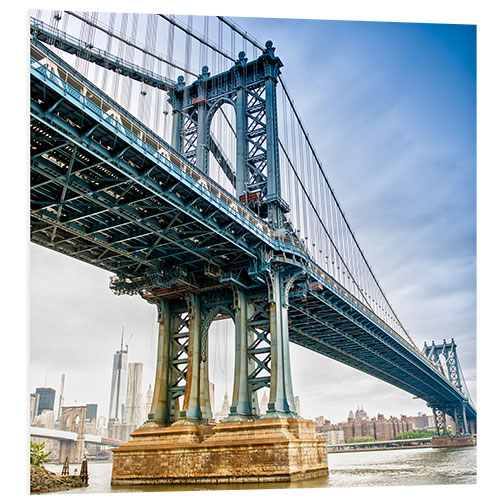 Foam board print View of Manhattan Bridge - New York City