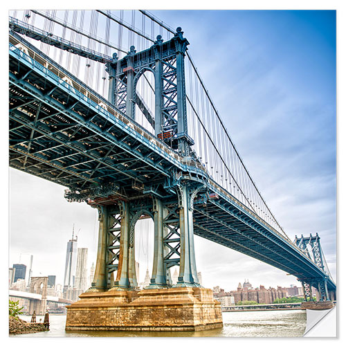 Adesivo murale View of Manhattan Bridge - New York City