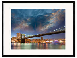 Ingelijste kunstdruk Brooklyn Bridge in stunning colors
