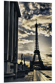 Foam board print Colors of Eiffel Tower in Winter