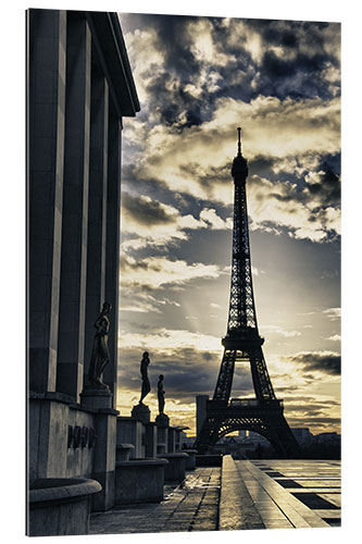 Tableau en plexi-alu Couleurs de la tour Eiffel en hiver