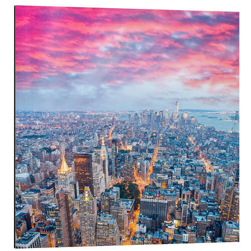 Aluminium print Amazing New York skyline at night