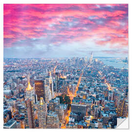 Selvklebende plakat Amazing New York skyline at night