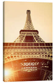 Stampa su tela  Vintage Eiffel Tower, Paris