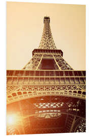 Foam board print Vintage Eiffel Tower, Paris