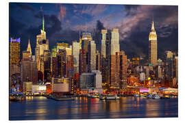 Aluminium print Manhattan - twilight over Hudson River