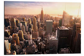 Magnettafel New York City - Wolkenkratzer bei Sonnenuntergang