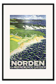 Gerahmter Kunstdruck Norden via Warnemünde - Gjedser