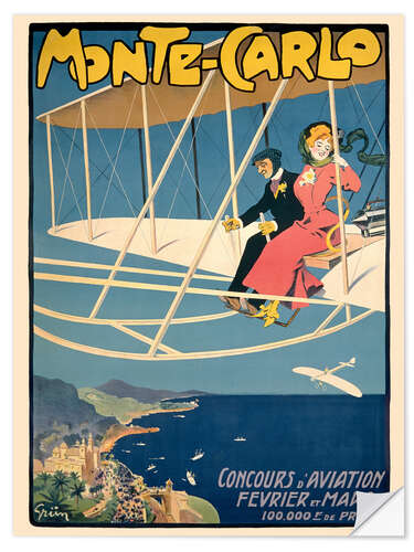 Självhäftande poster Flight Competition in Monaco