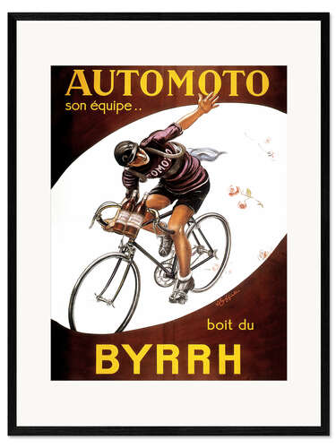 Impresión de arte enmarcada AUTOMOTO su equipo .... bebe Byrrh (francés)