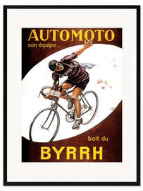 Framed art print AUTOMOTO his team .... drinks Byrrh (french)